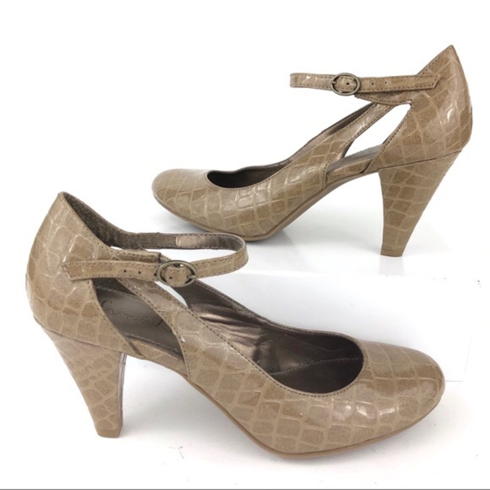 COPY - Sam & Libby Elliance taupe ankle buckle heels